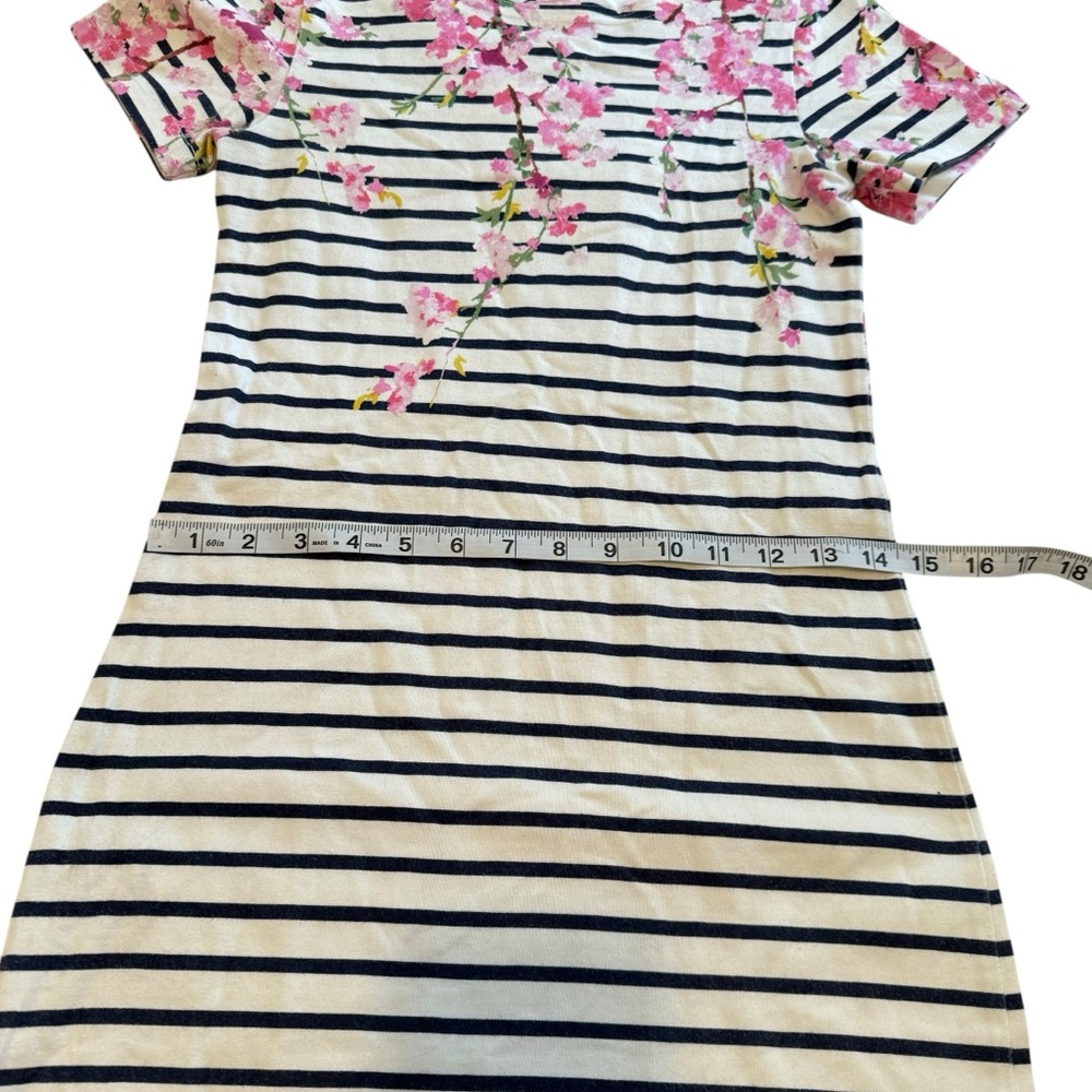 Joules Clothing Floral Print Womens Mini Striped T-Shirt Dress Size 2 - Picture 7 of 11